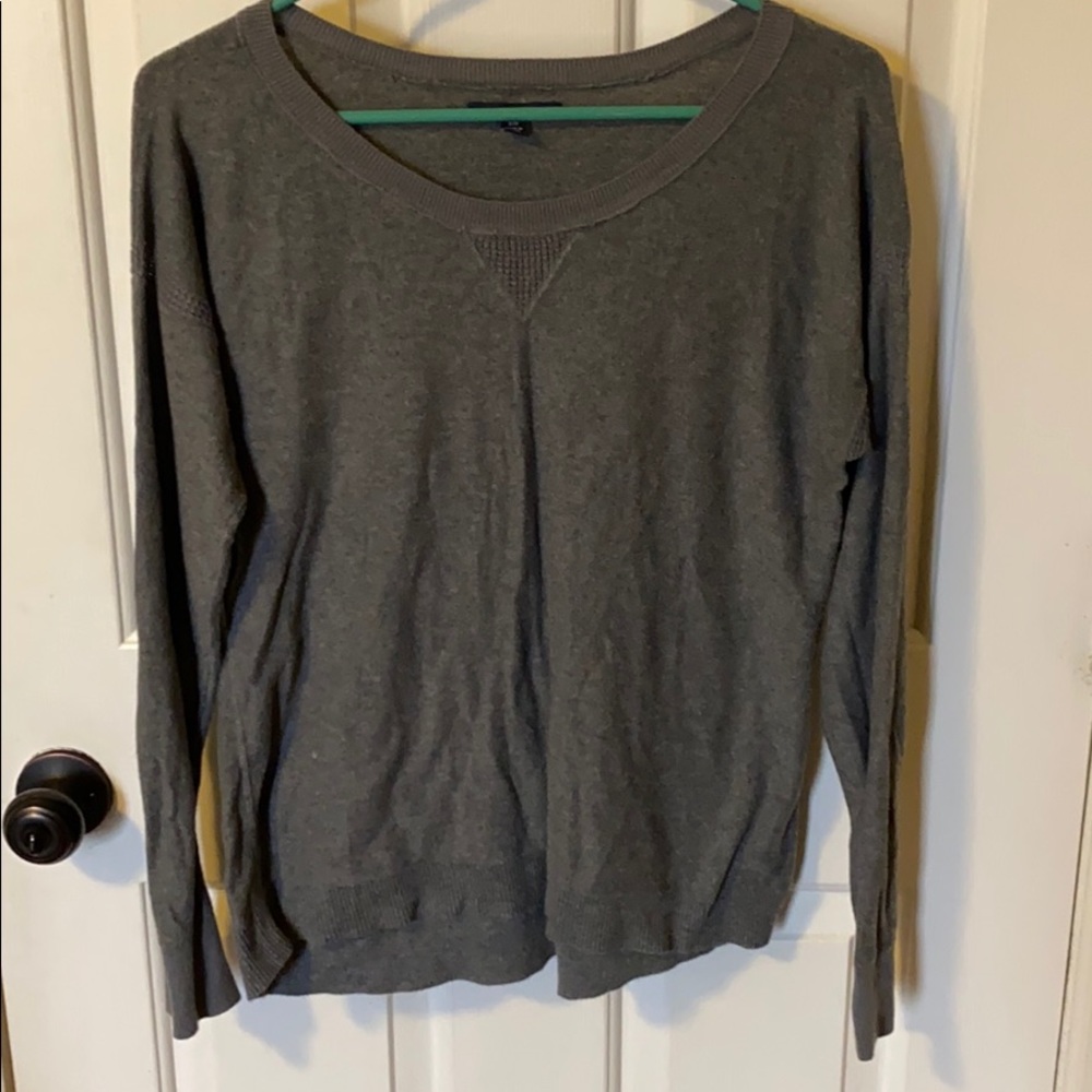 American Eagle Gray Scoop Neck Sweater